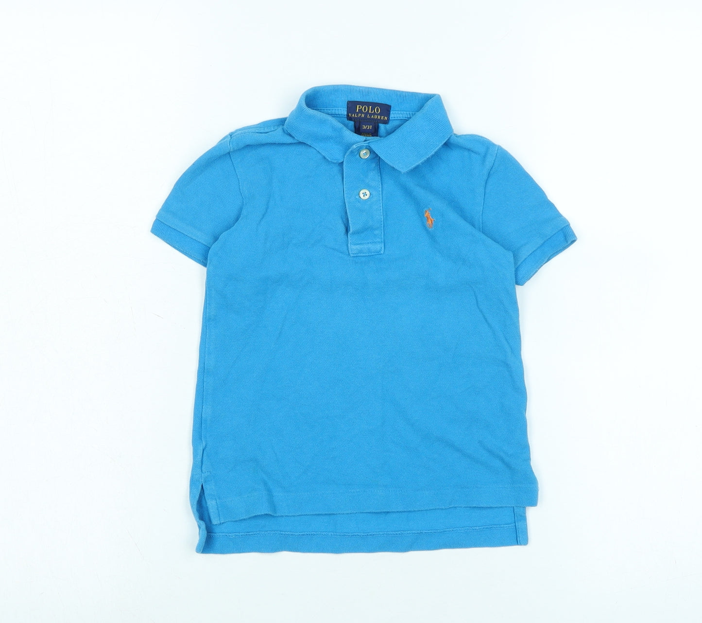 Polo Ralph Lauren Boys Blue Cotton Basic Polo Size 3 Years Collared - Logo