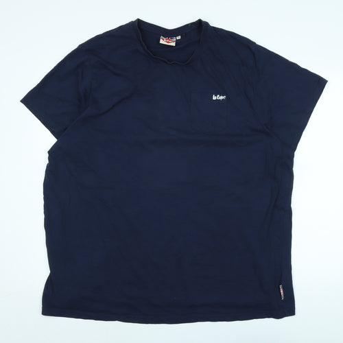Lee Cooper Mens Blue Cotton T-Shirt Size 3XL Crew Neck - Logo - Lee Cooper