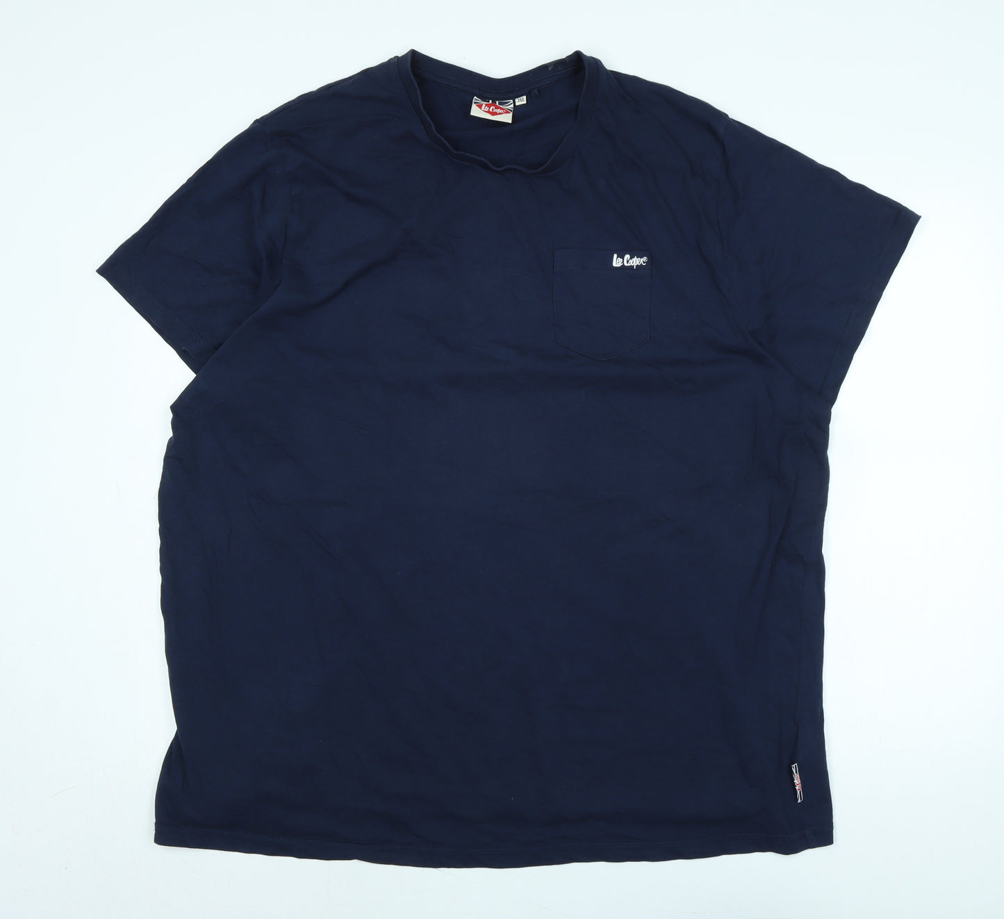 Lee Cooper Mens Blue Cotton T-Shirt Size 3XL Crew Neck - Logo - Lee Cooper