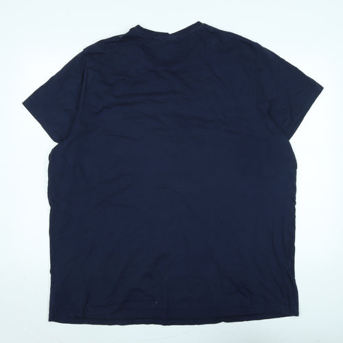 Lee Cooper Mens Blue Cotton T-Shirt Size 3XL Crew Neck - Logo - Lee Cooper