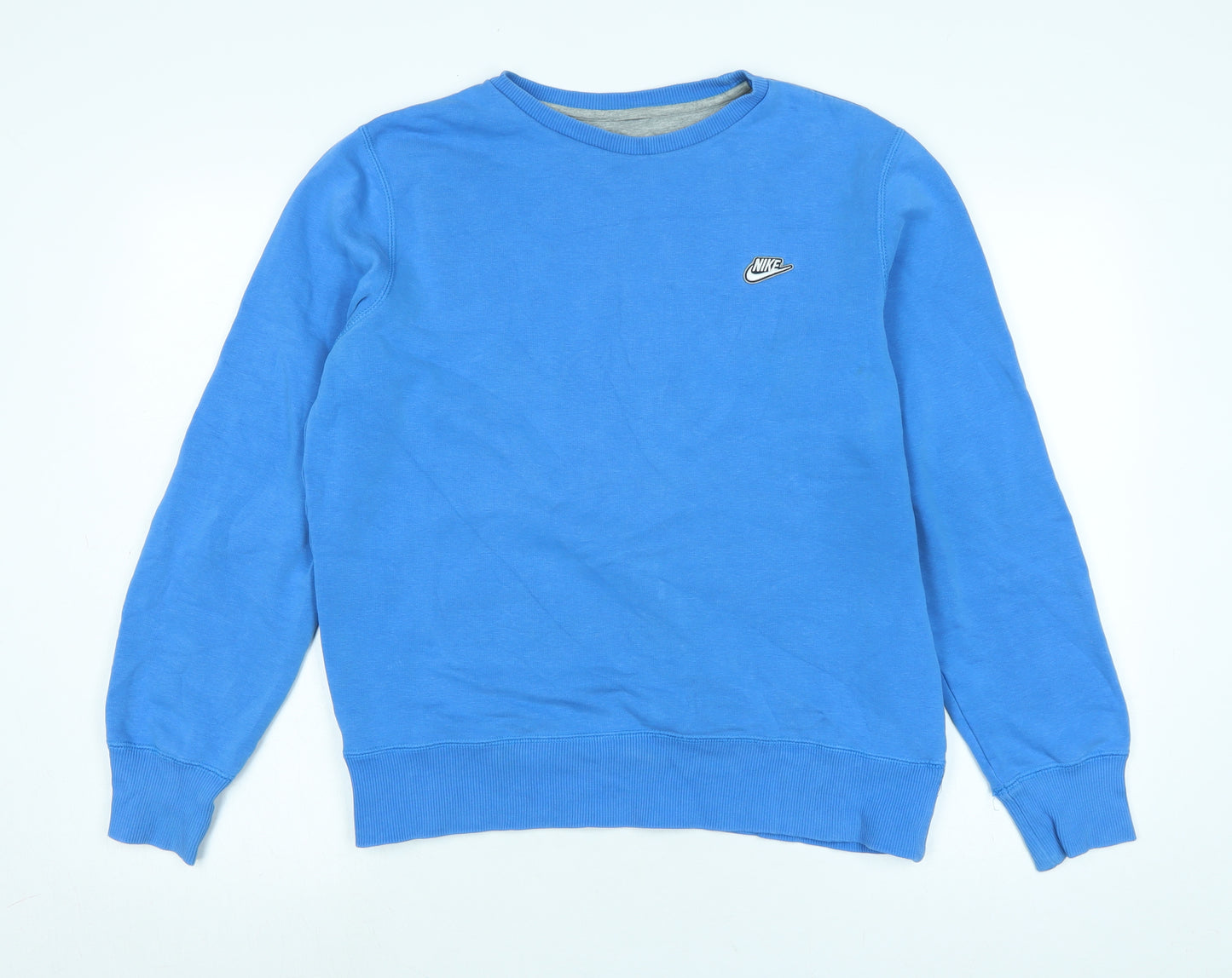 Nike Mens Blue Polyester Pullover Sweatshirt Size L - Logo - Nike