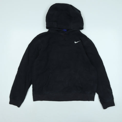 Nike Mens Black Polyester Pullover Hoodie Size XL - Logo