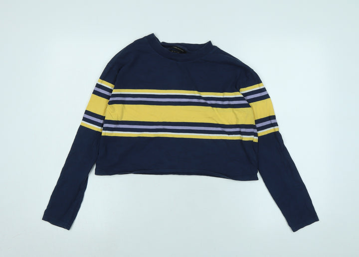 Urban Outfitters Womens Blue Cotton Jersey T-Shirt Size S Crew Neck - Logo