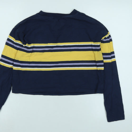 Urban Outfitters Womens Blue Cotton Jersey T-Shirt Size S Crew Neck - Logo
