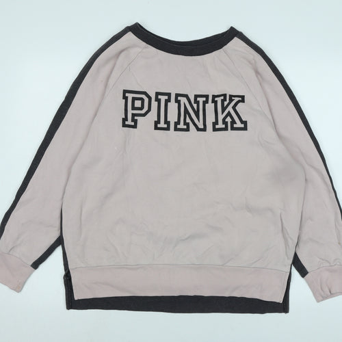 Victoria's Secret Womens Pink Polyester Pullover Sweatshirt Size S - Logo - Pink