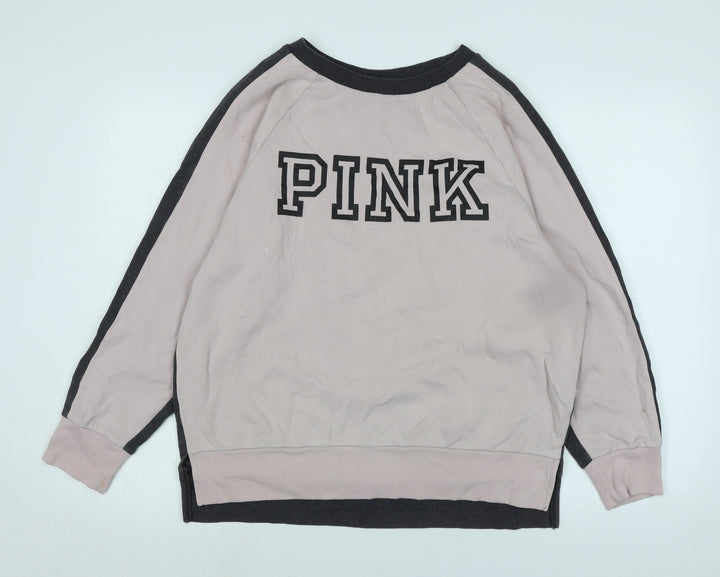 Victoria's Secret Womens Pink Polyester Pullover Sweatshirt Size S - Logo - Pink