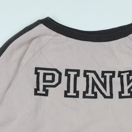 Victoria's Secret Womens Pink Polyester Pullover Sweatshirt Size S - Logo - Pink