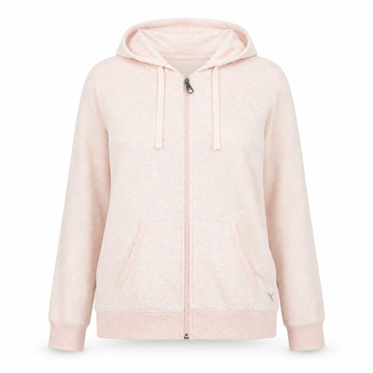 Front view of Decathlon women’s pink jacket, size L, zip