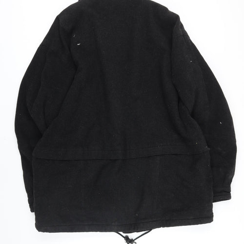 John Slim Mens Black Overcoat Coat Size 44 Zip