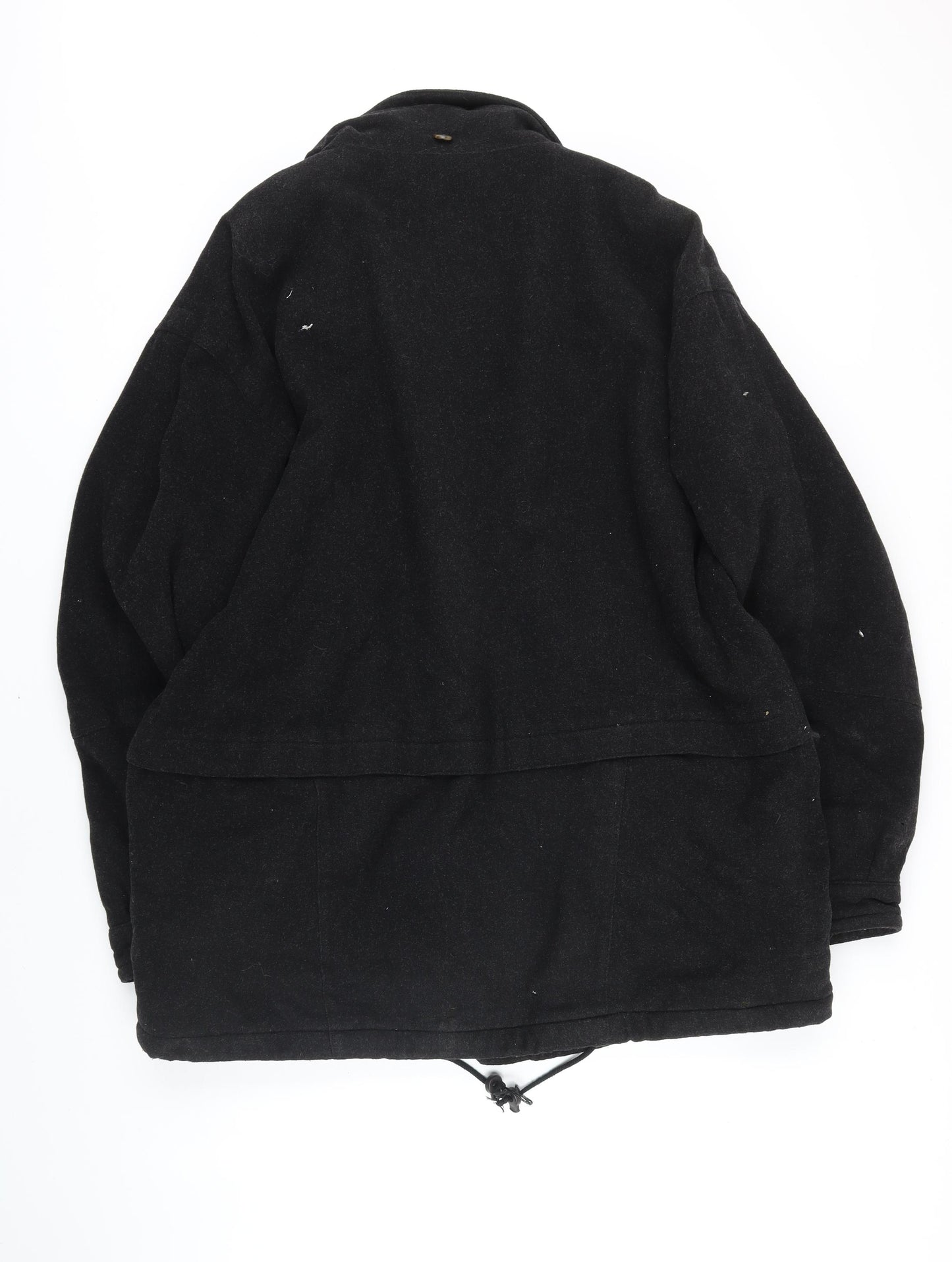 John Slim Mens Black Overcoat Coat Size 44 Zip