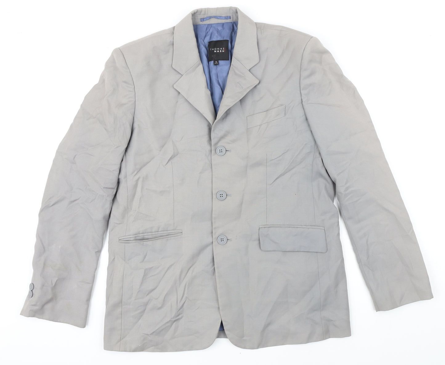 Thomas Nash Boys Grey Jacket Blazer Size 14 Years Button