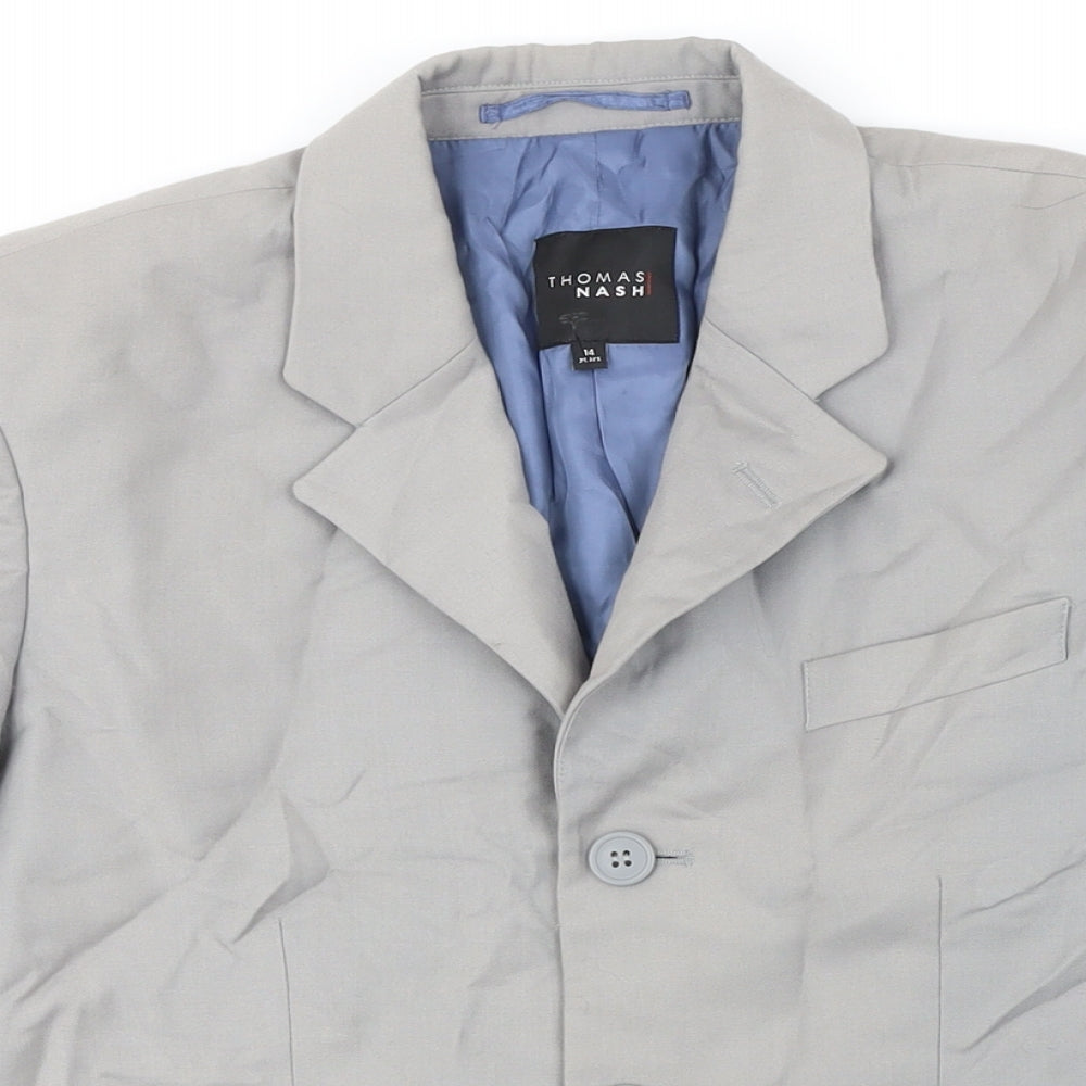 Thomas Nash Boys Grey Jacket Blazer Size 14 Years Button