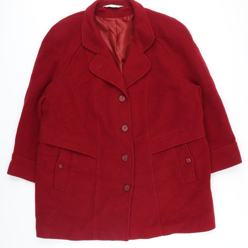 Modern Classics Womens Red Jacket Coat Size 20 Button