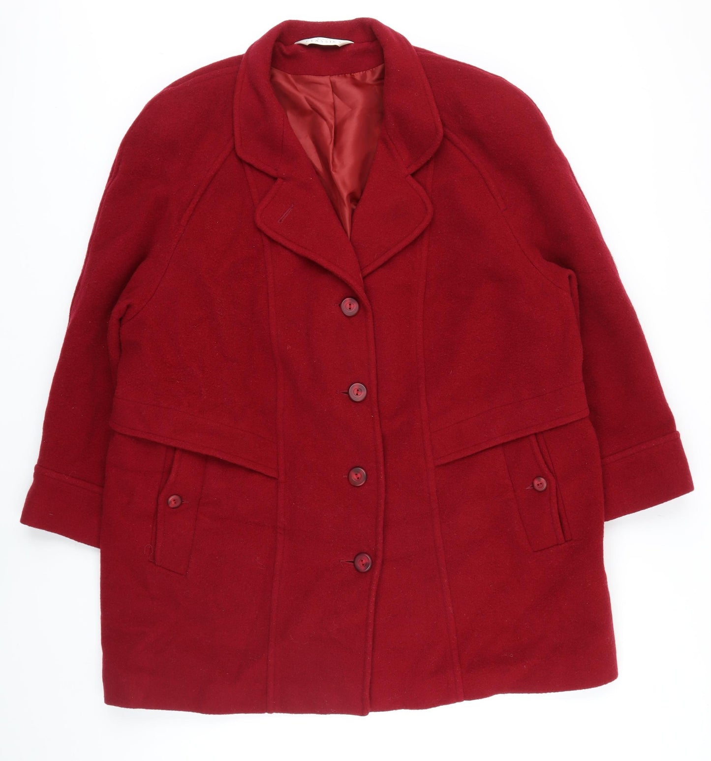 Modern Classics Womens Red Jacket Coat Size 20 Button