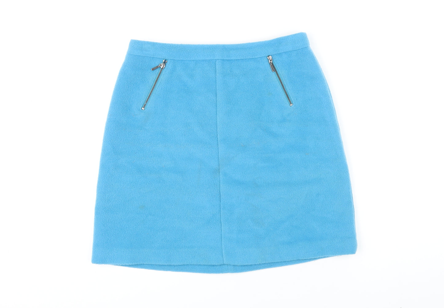 M&S Womens Blue Polyester Mini Skirt Size 10 Tie