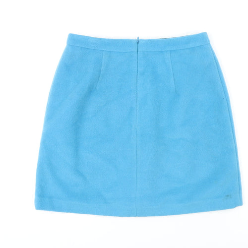 M&S Womens Blue Polyester Mini Skirt Size 10 Tie