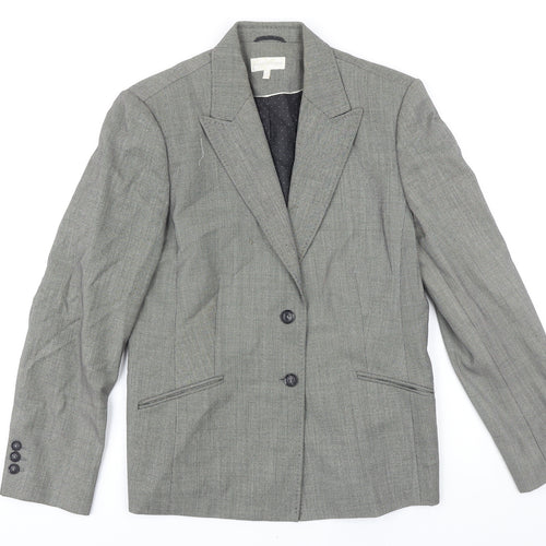 Austin Reed Womens Grey Jacket Blazer Size 14 Button