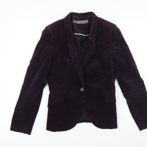 Zara Womens Purple Jacket Blazer Size M Button