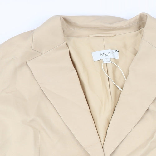 M&S Womens Beige Jacket Blazer Size 18 Button