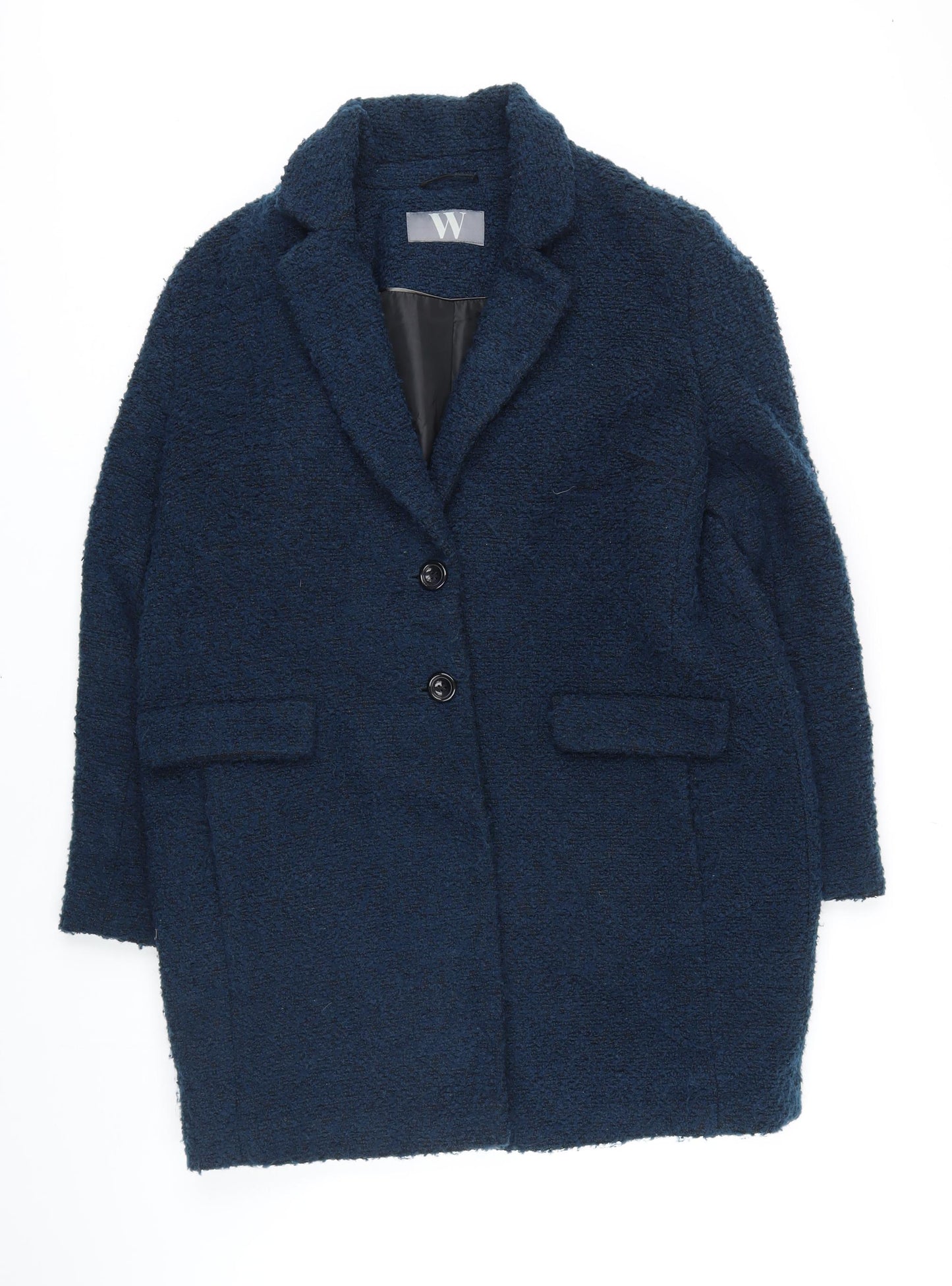 BHS Womens Blue Overcoat Coat Size 16 Button