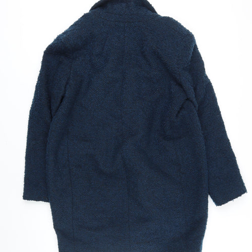 BHS Womens Blue Overcoat Coat Size 16 Button