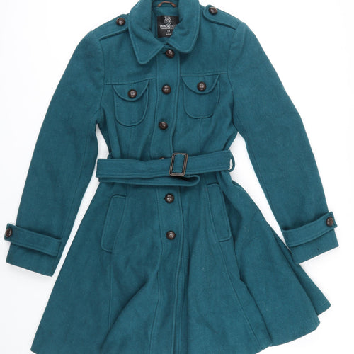 Atmosphere est.1969 Womens Green Overcoat Coat Size 14 Button