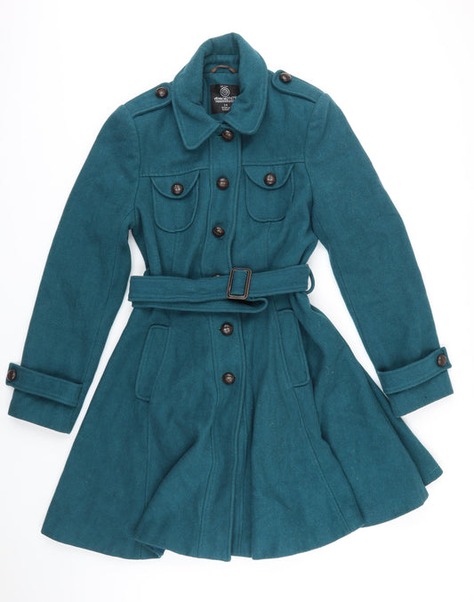 Atmosphere est.1969 Womens Green Overcoat Coat Size 14 Button