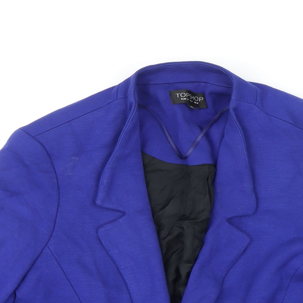 Topshop Womens Blue Jacket Blazer Size 8