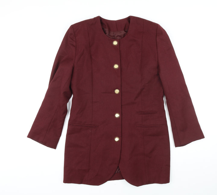 St Bernard Womens Red Jacket Blazer Size 10 Button