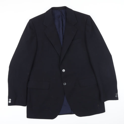 Trevira Mens Blue Polyester Jacket Blazer Size 54 Regular