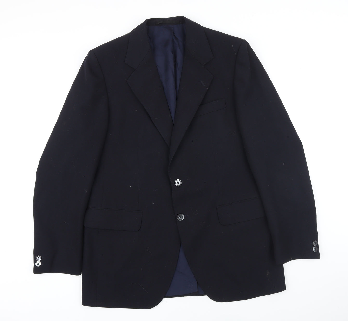 Trevira Mens Blue Polyester Jacket Blazer Size 54 Regular