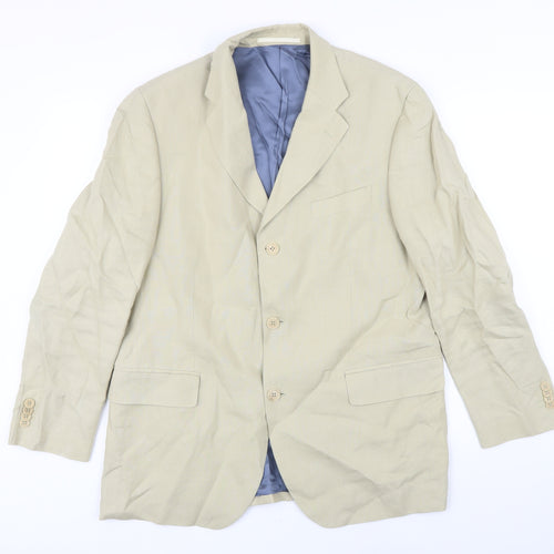 Racing Green Mens Beige Linen Jacket Blazer Size 40 Regular