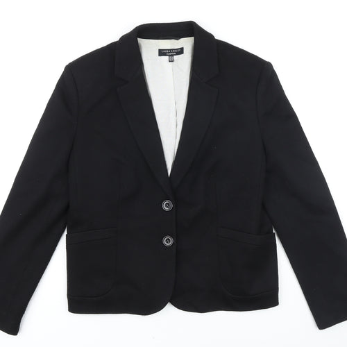 Laura Ashley Womens Black Jacket Blazer Size 16 Button