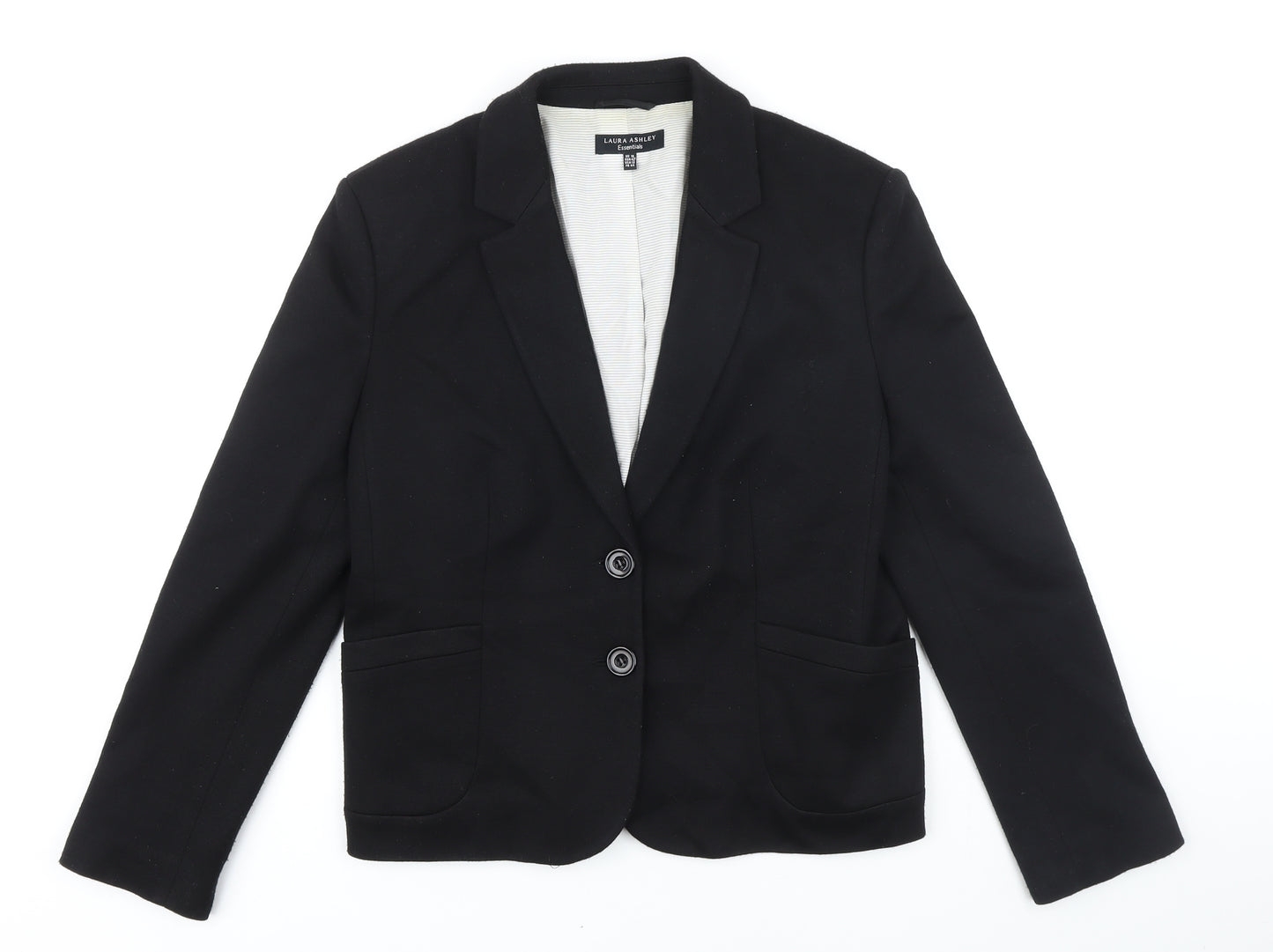 Laura Ashley Womens Black Jacket Blazer Size 16 Button