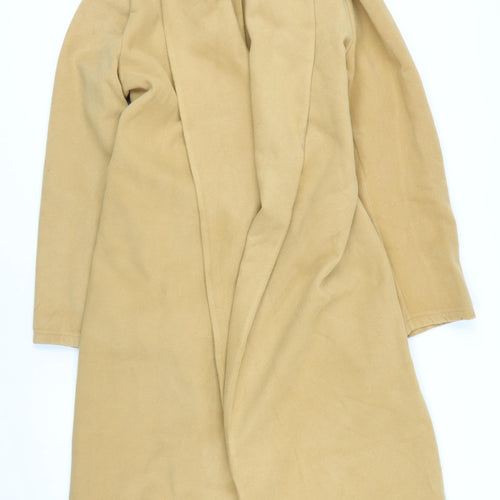 Boohoo Womens Yellow Overcoat Coat Size 12 Tie