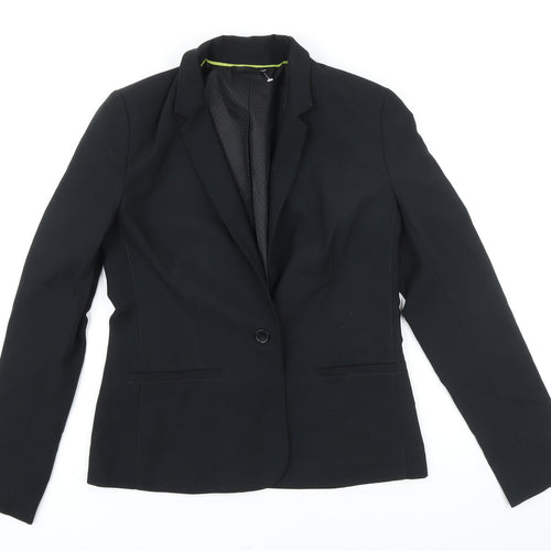 New Look Womens Black Jacket Blazer Size 10 Button