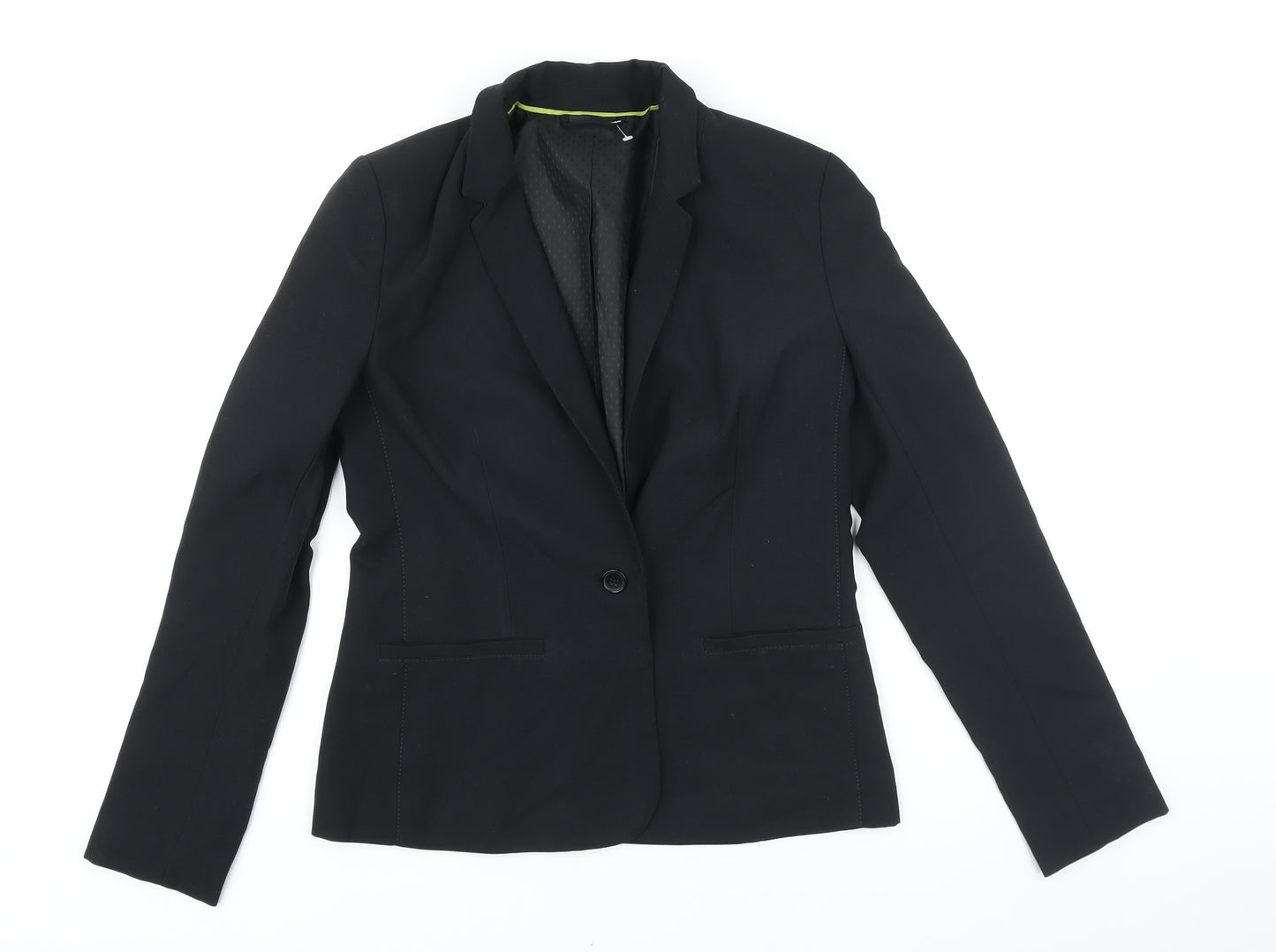 New Look Womens Black Jacket Blazer Size 10 Button