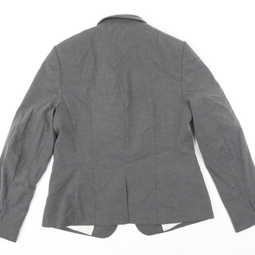 H&M Womens Grey Jacket Blazer Size 12 Button