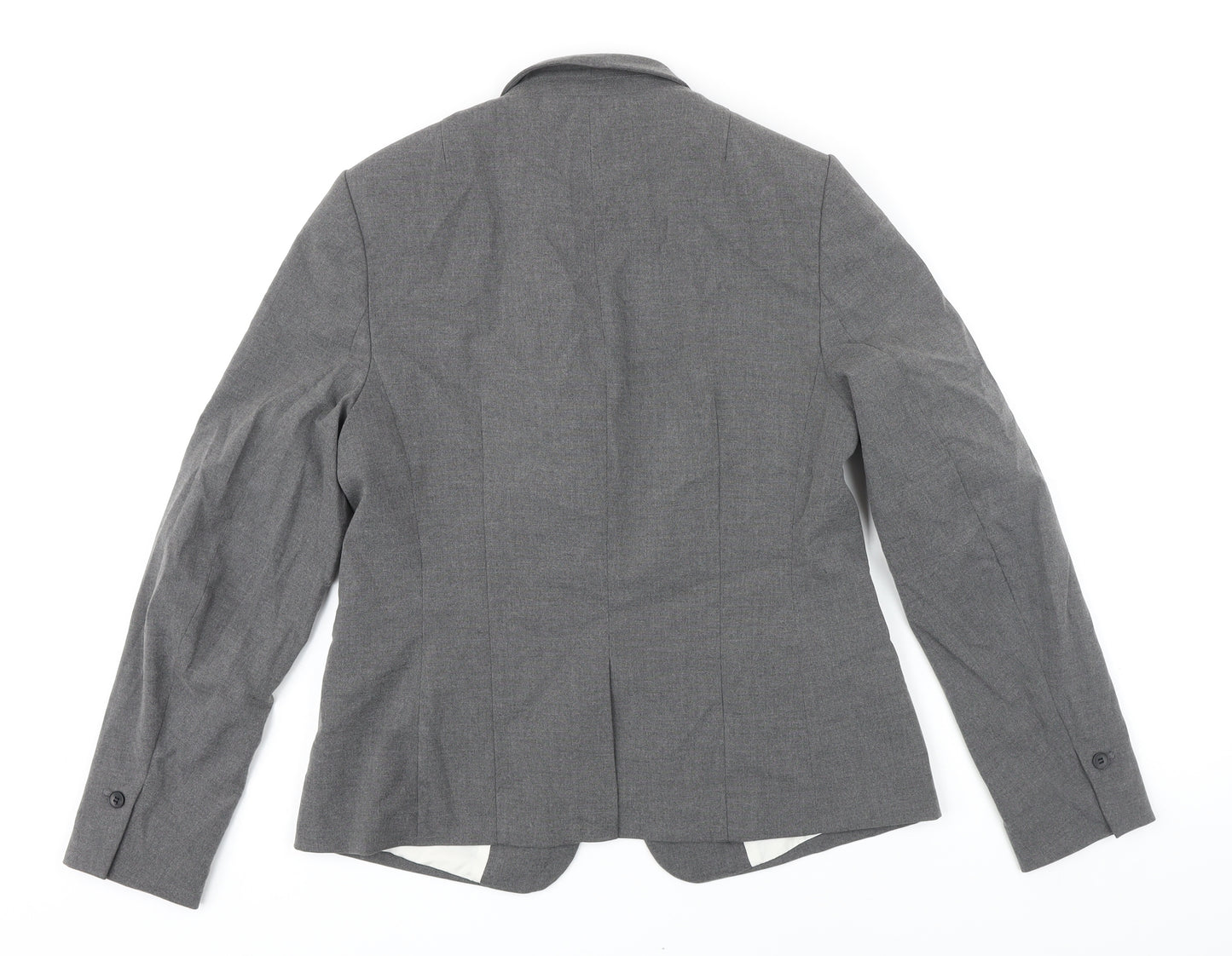 H&M Womens Grey Jacket Blazer Size 12 Button