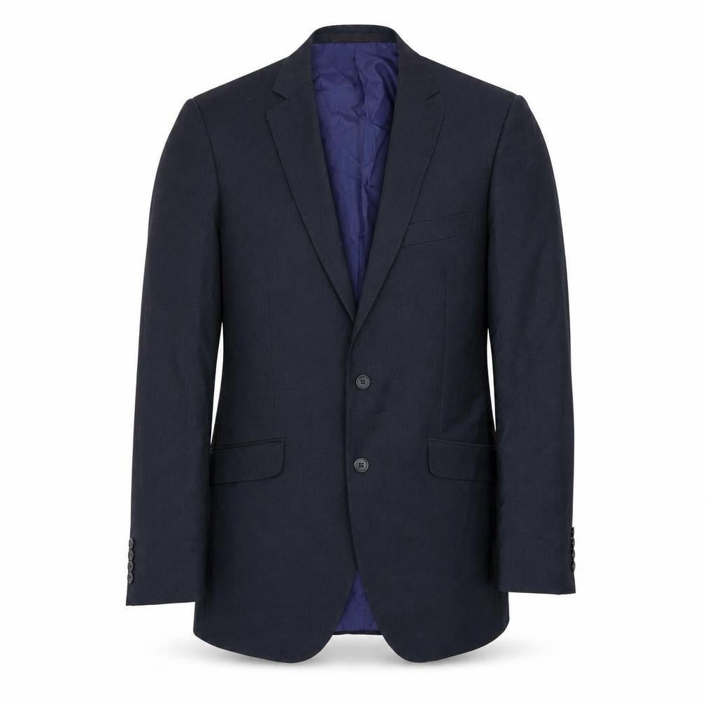 Front view of Marks & Spencer men’s black polyester jacket blazer, size 40, big & tall