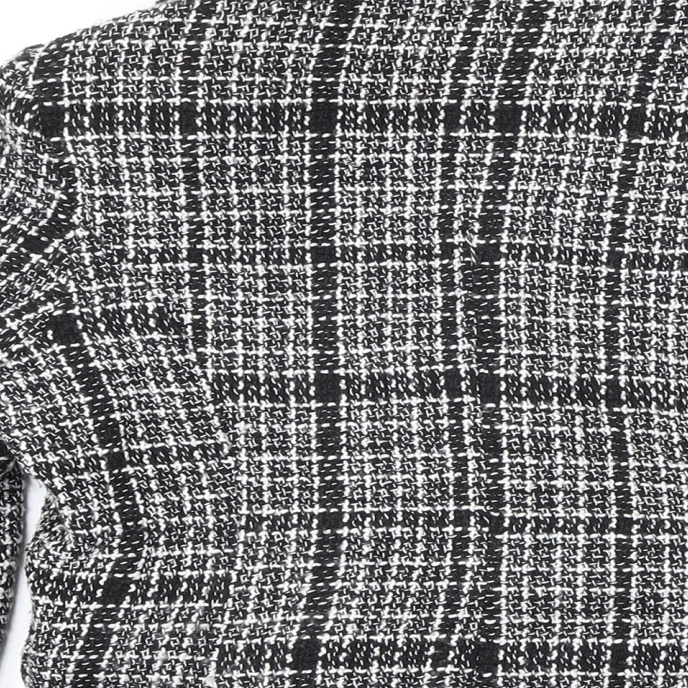 Naanaa Womens Black Check Jacket Blazer Size 14 Button