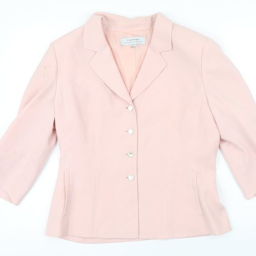 Tahari Womens Pink Jacket Blazer Size 10 Button