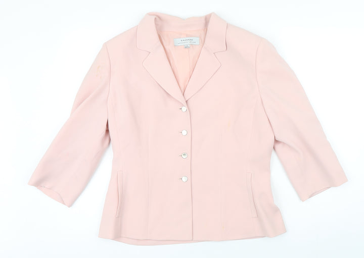Tahari Womens Pink Jacket Blazer Size 10 Button
