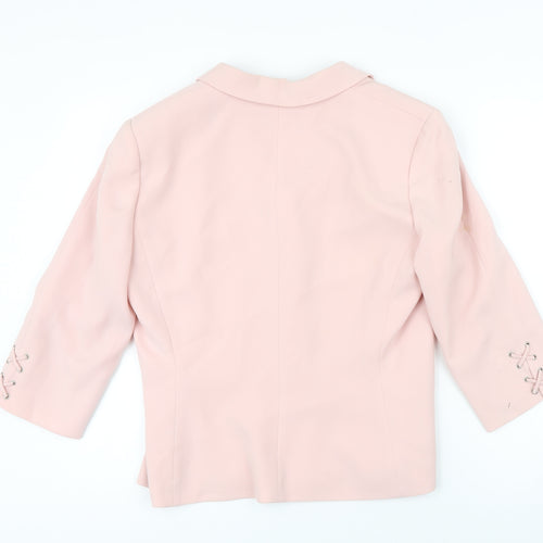 Tahari Womens Pink Jacket Blazer Size 10 Button