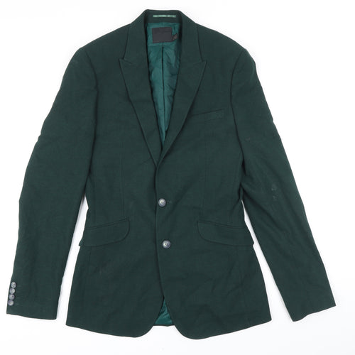 ASOS Mens Green Polyester Jacket Blazer Size 38 Regular