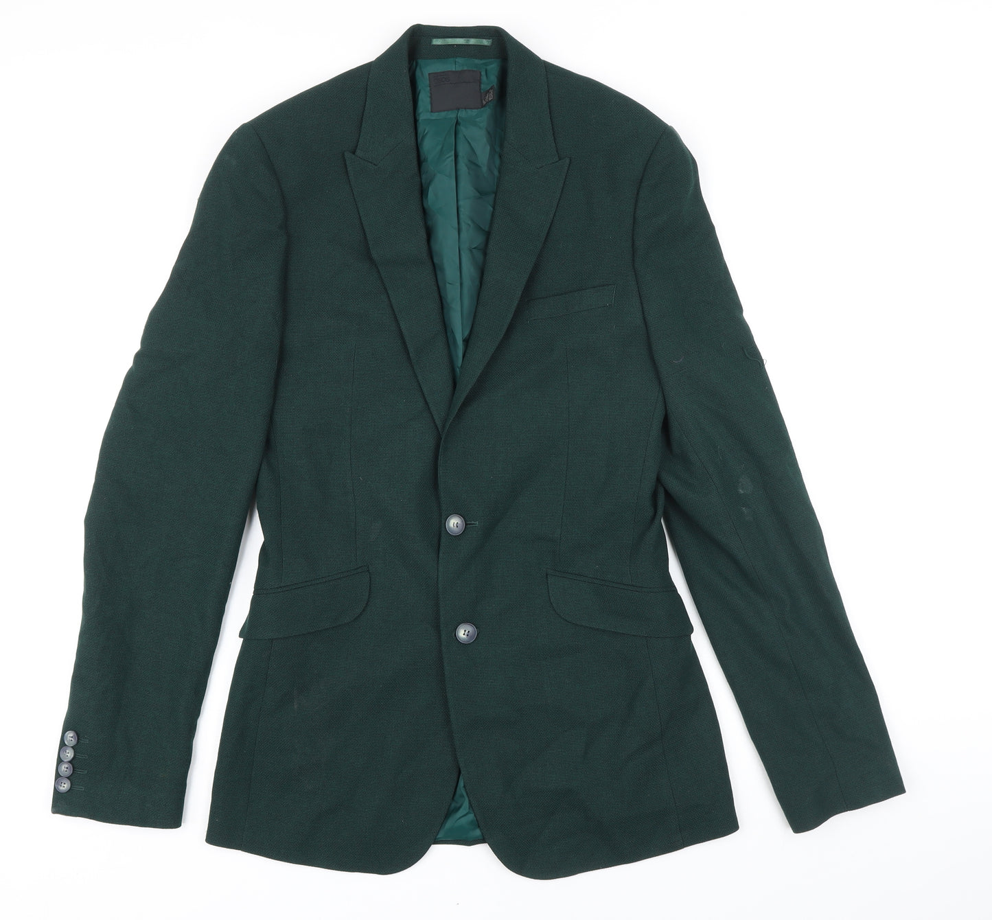 ASOS Mens Green Polyester Jacket Blazer Size 38 Regular