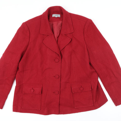 Marks & Spencer Womens Red Jacket Blazer Size 20 Button