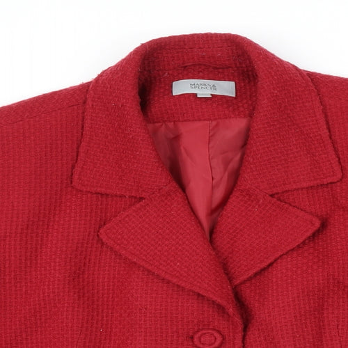 Marks & Spencer Womens Red Jacket Blazer Size 20 Button