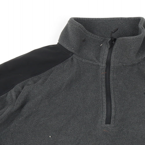 The North Face Mens Grey Polyester Henley Hoodie Size L