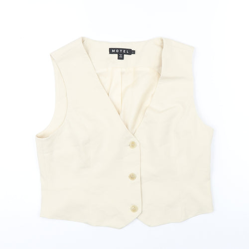 Motel Mens Ivory Polyester Jacket Suit Waistcoat Size L Regular